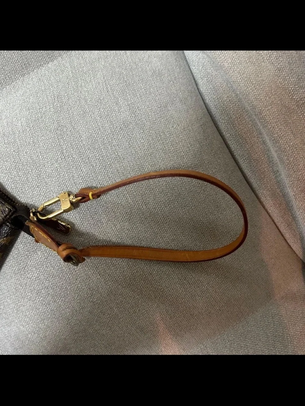 Louis Vuitton Monogram Canvas Wristlet in Brown and Tan